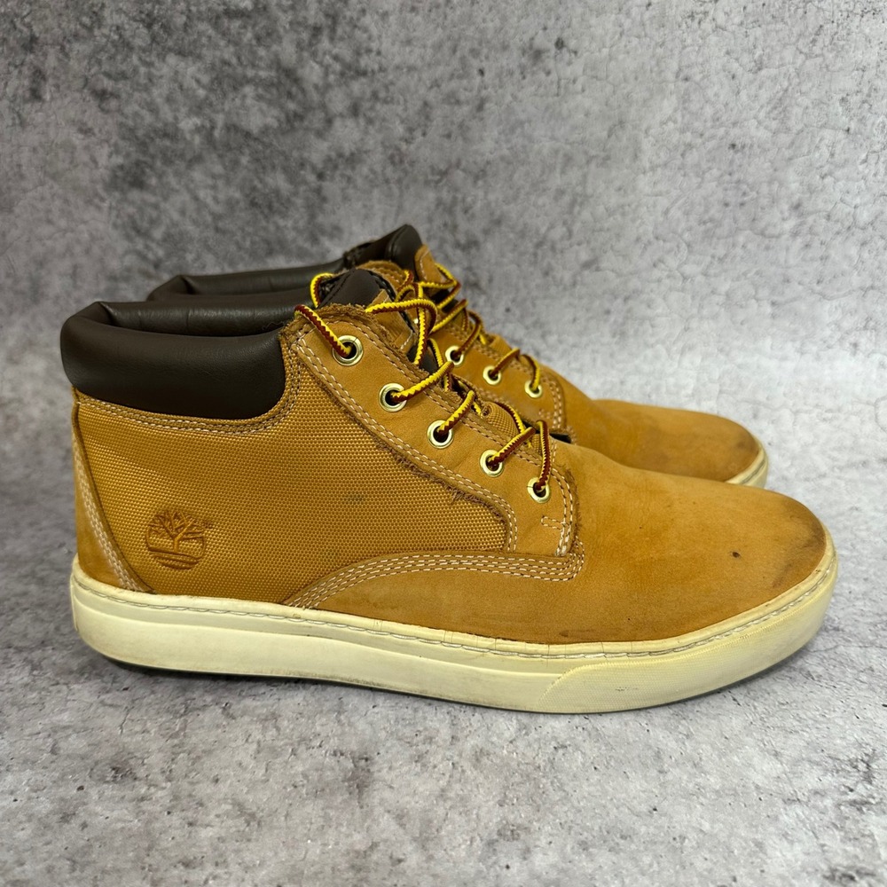 Timberland Maple Grove Chukka Mens 9.5 Wheat Leather Canvas Sneaker Boots